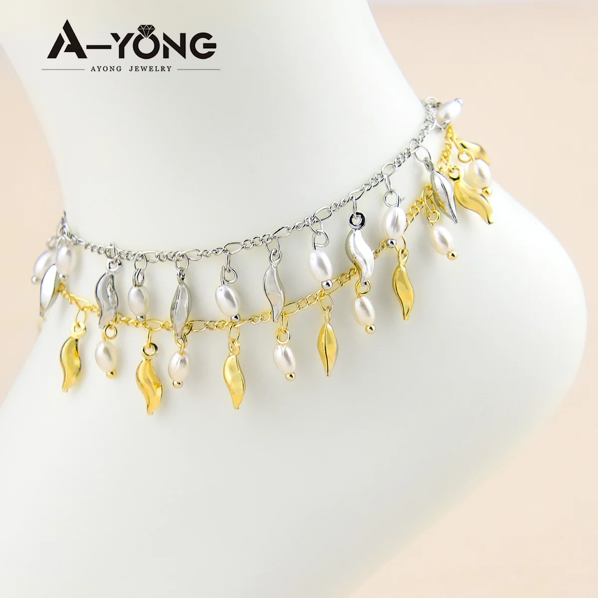 

Wholesale Popular Brass Tassel Platinum Anklet 18k Beaded Anklets for Women