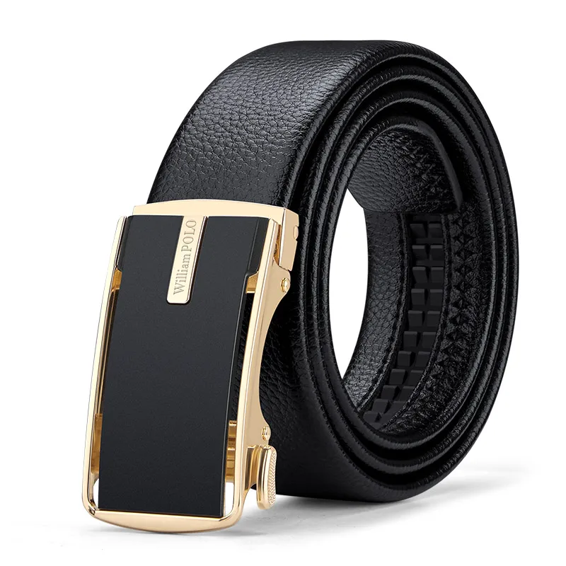 

Men's Black Leather Belt Automatic Buckle Young Simple Business Korean Trend Leisure Versatile Youth Belt Leather Belt