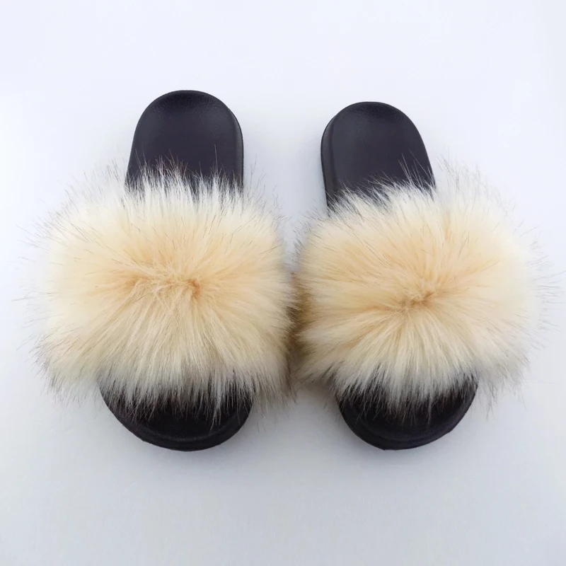 

Cheap fluffy fur slides wholesale sandal women slippers for outdoor, Red,blue ,green ,orange ,brown