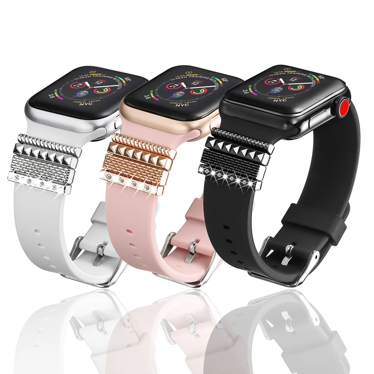 

Decorative Ring Loops Watch Strap Accessories Metal Charms Stub For Apple Watch Band Charms, Multi color