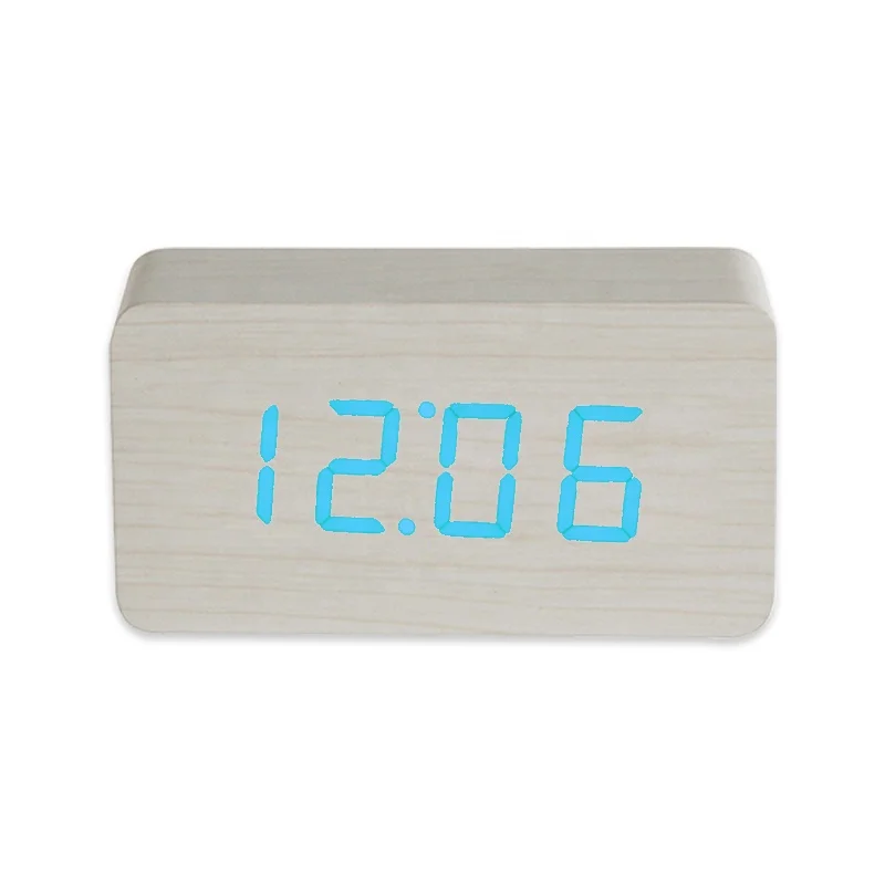 

High Quality living room decorated alarm clock,wooden digital desk LED alarm clock