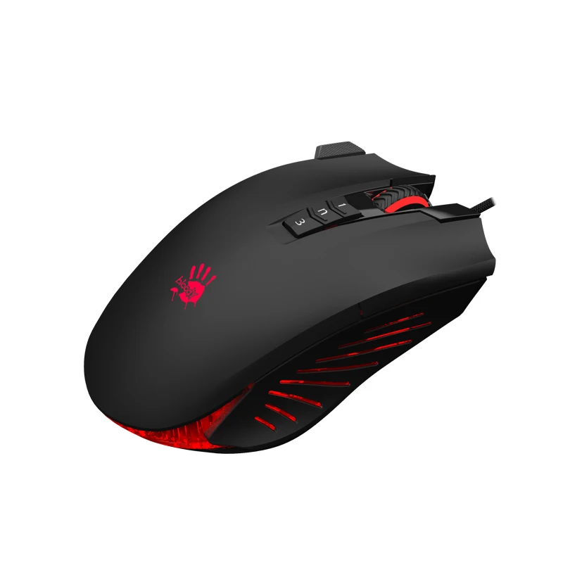 

Hot selling 6 sniper modes A4tech bloody V9M 2-fire gaming mouse with soft rubber grips, Black