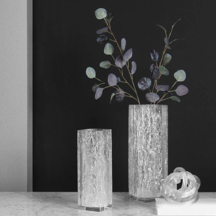 
Professional custom transparent rectangular acrylic vase upscale hotel home acrylic vase 