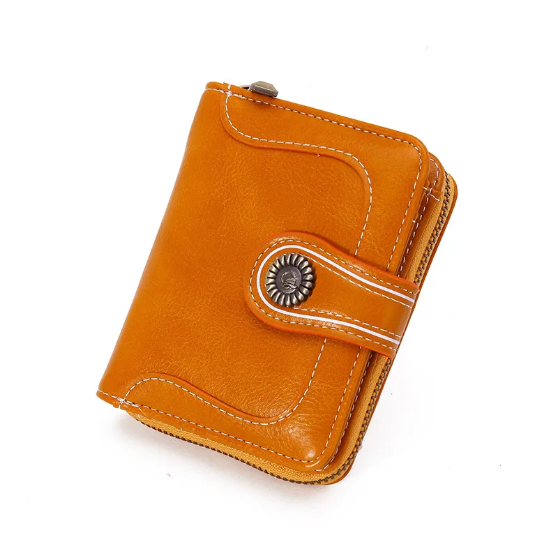 

Fashion zipper cute retro short women's Wallet Card Wallets for women fashionable card holdes ladies coin key purse