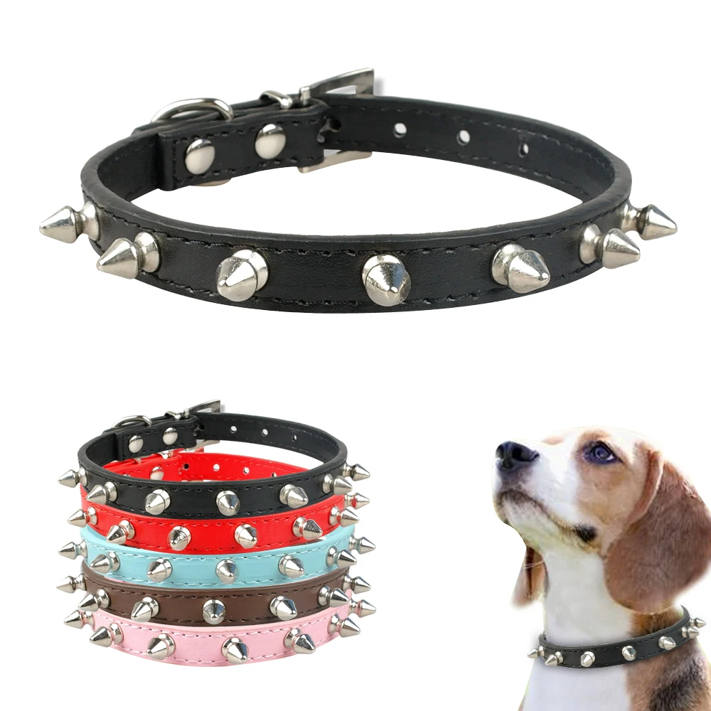 

1 Row Cute Rivets Studded Dog Collar Puppy Cat Collars For Small Dogs