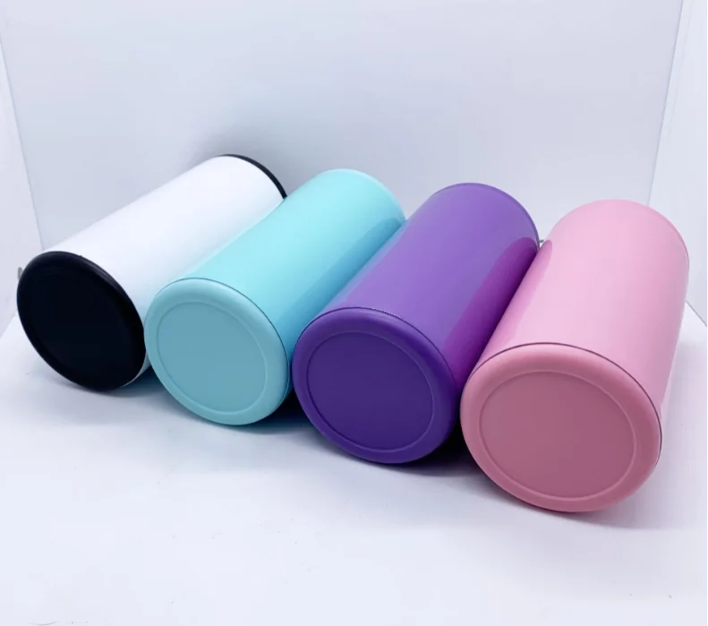 

Wholesale Blanks Stainless Steel Skinny Sublimation Can Cooler 12oz Insulated Slim Beer Can Tall Coolers, Customized colors acceptable