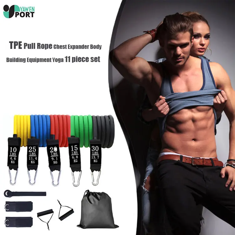 

No Moq 100lbs band set 11pcs sports band with door anchor resistance band, Picture