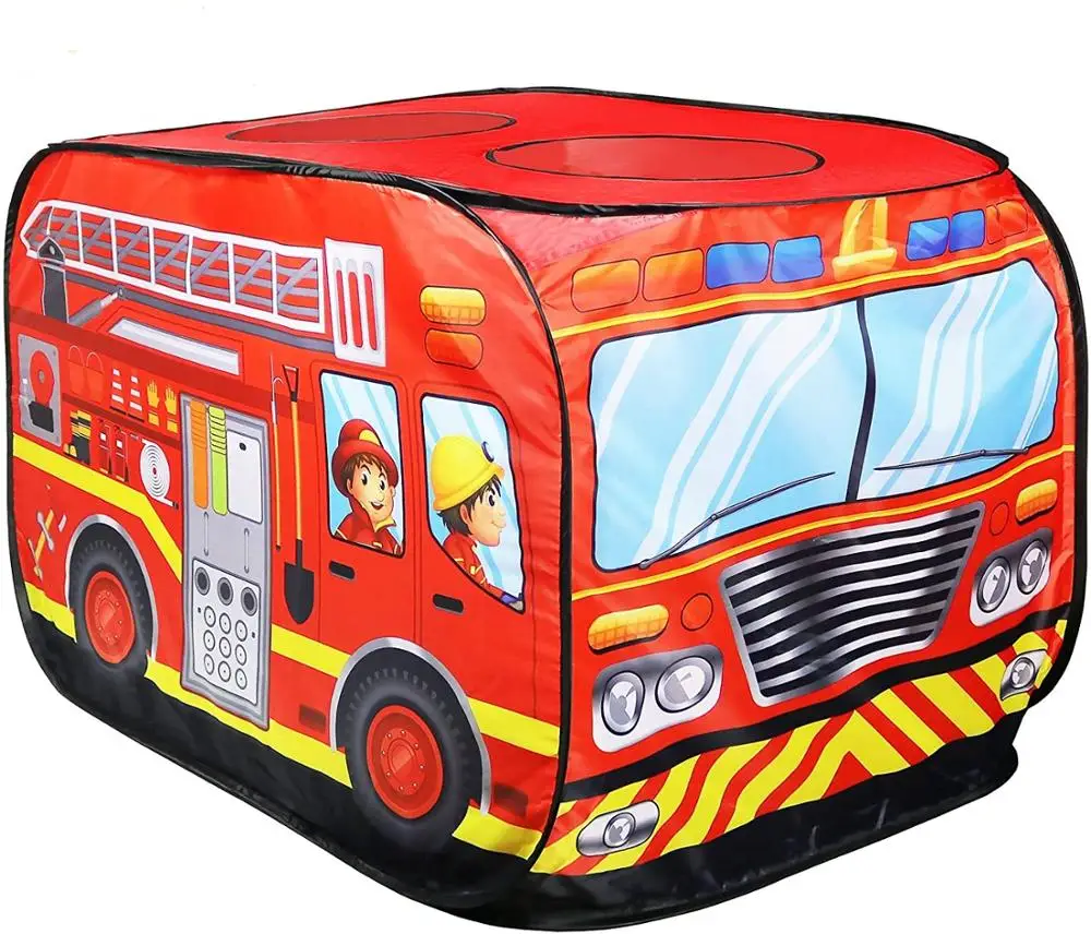 Non-woven Children Fire Truck Tent Toy Kids Pop Up Play Tents For Kids ...