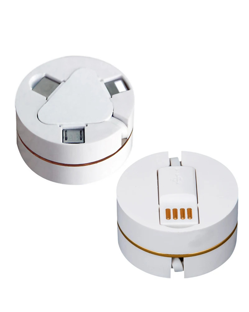 3 in 1 Retractable Round Box USB Cable Portable Multi Charger Cable New idea consumer electronics - ANKUX.COM