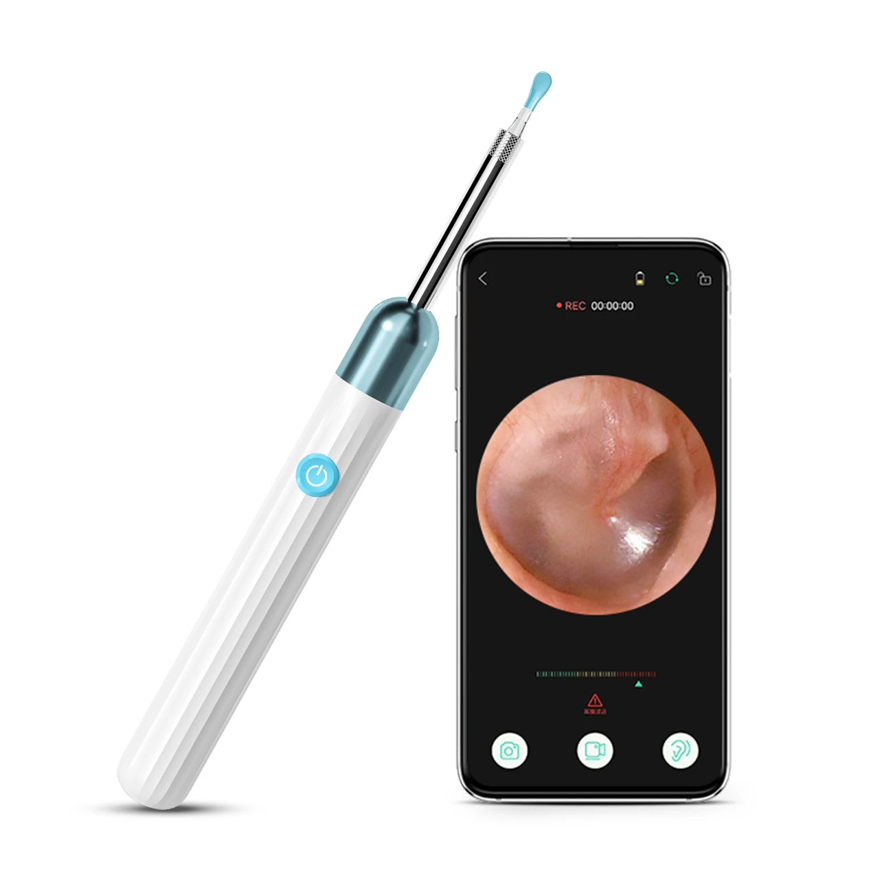 

2021 New Wireless Ear Monitor WiFi Visual 3.9MM 5MP Ear Wax Remover with Camera, White, black, blue