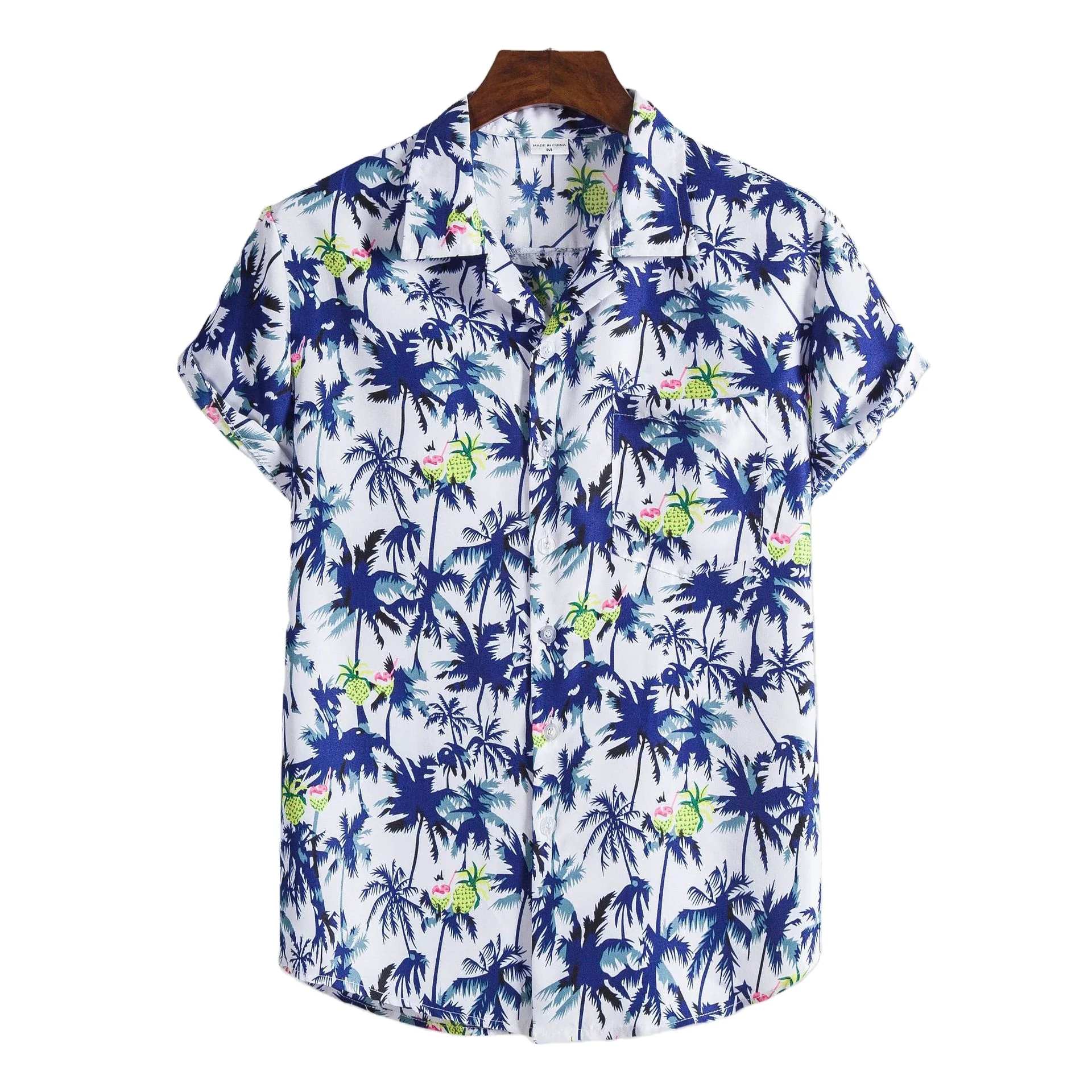 

Men's fashion summer new plus-size floral shirt short sleeve cardigan beach casual shirt