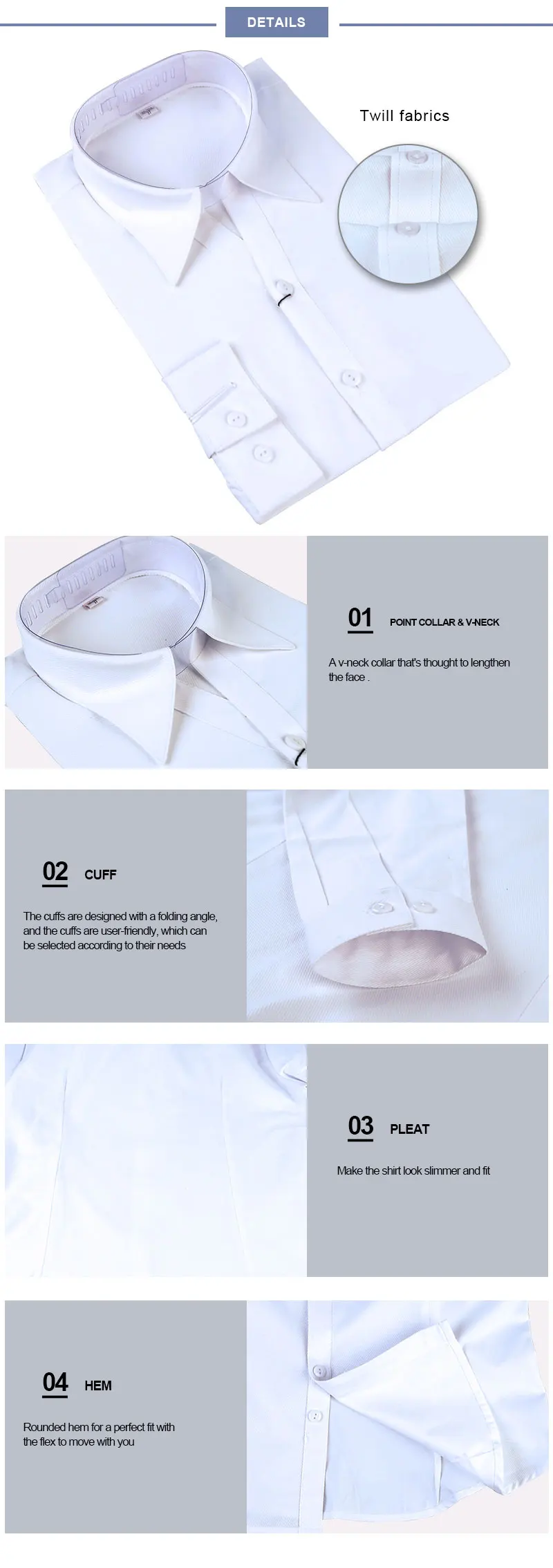Wholesale Womens Shirt White Blouse Tops Long Sleeve Ladies Formal Office Shirt