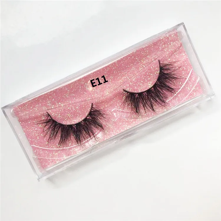

Free Sample MInk 3D Eyelashes With Custom Package Wispy Soft Mink Eye lashes Fluffy Short Naturl Strip Eyelashes E11 Lashes