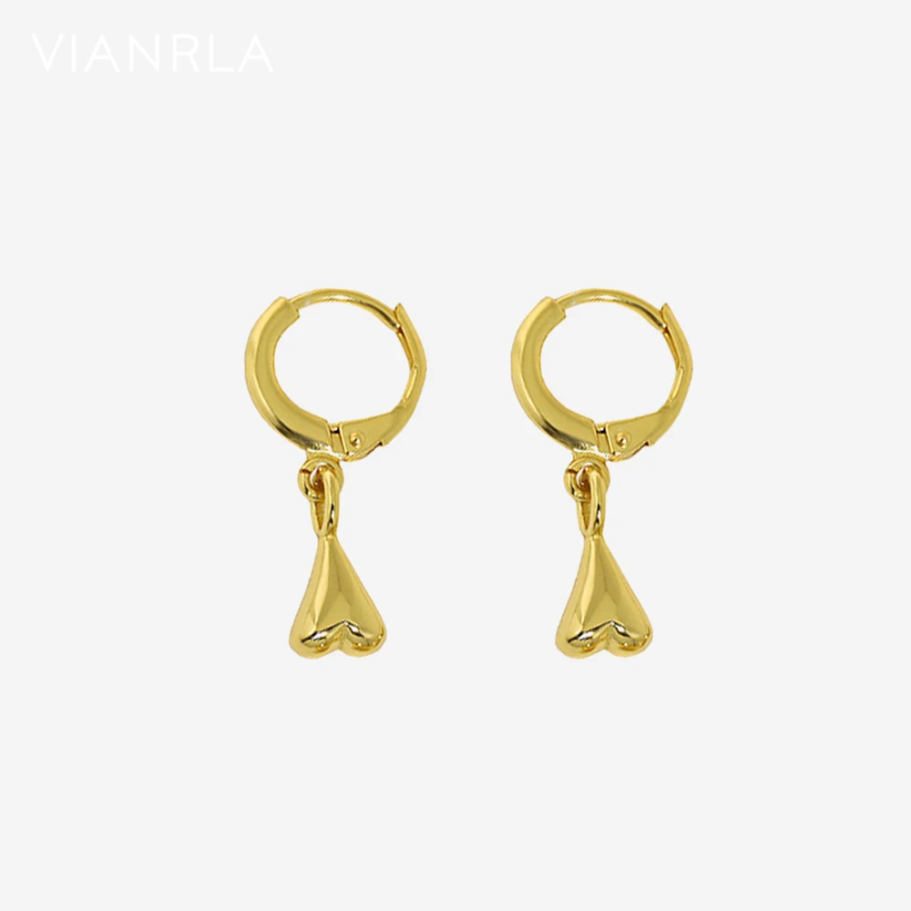 

VIANRLA 925 Sterling Silver Inverted Heart Hoop Earrings Cool Style 18k Gold Plated Women Jewelry Gift Drop Shipping