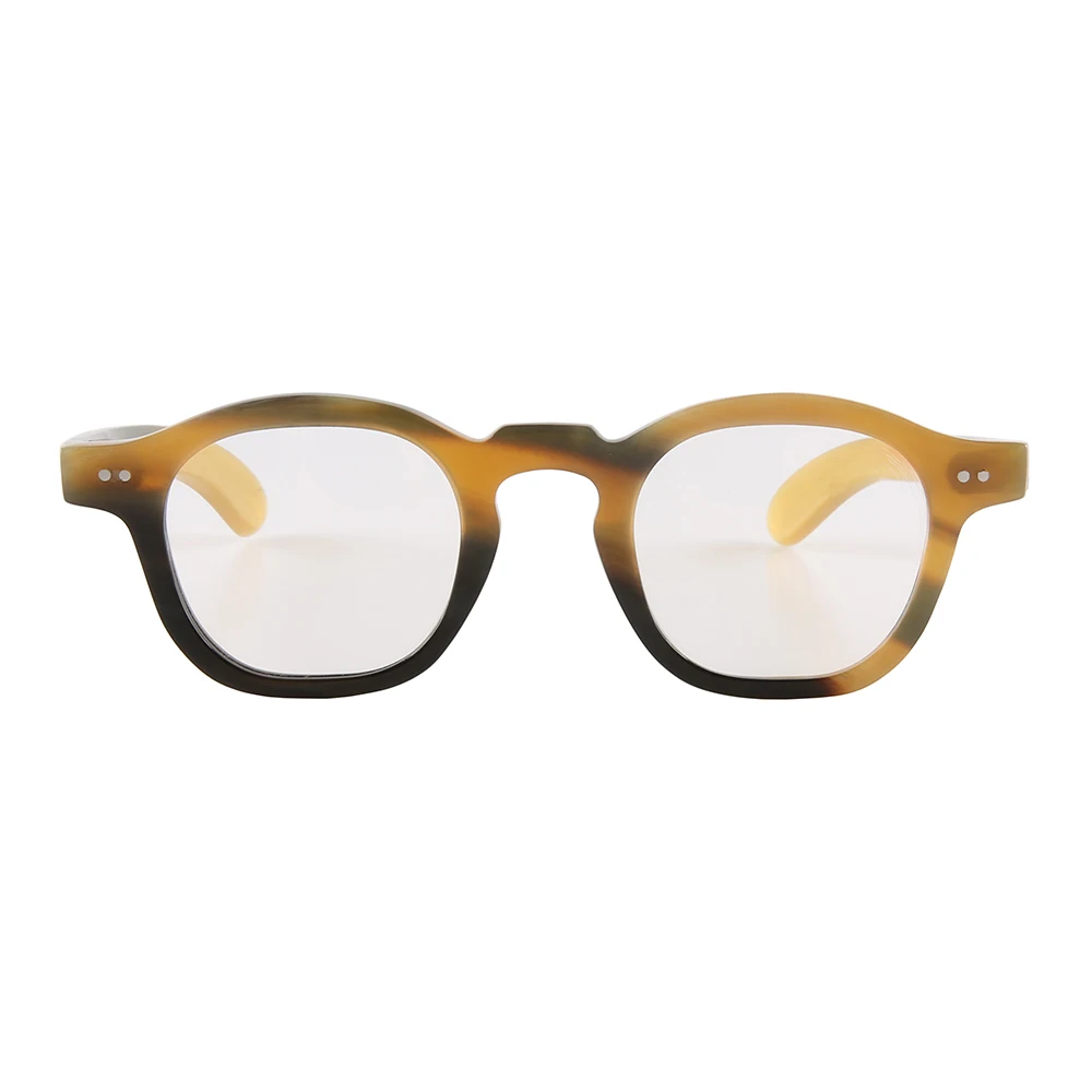 

Classical fashion butterfly rivet decorating Japanese handmade style men women's horn glasses optical eyeglasses