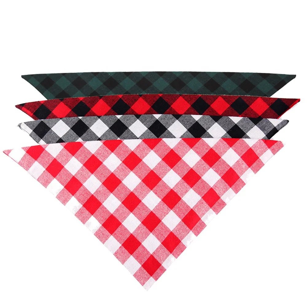 
Classic Plaid Custom Printed Pet Bandana Double Layer Cat Dog Bandanas 