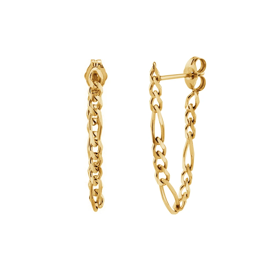 

Silver factory jewelry manufacturers 925 sterling silver 14k gold plated chain stud earrings