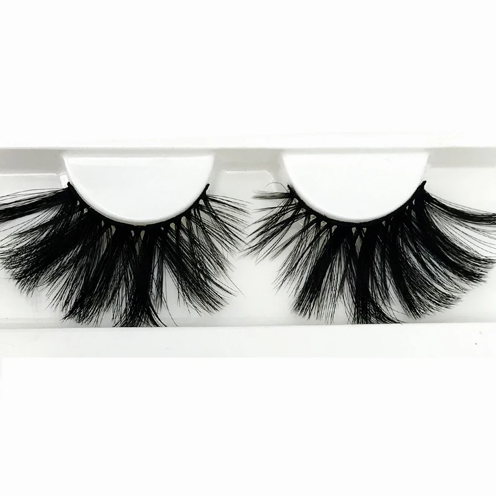 

Professional wholesale nature false full strip 6D lashes set 25mm 100% handmade Synthetic tresluces lashes, Black