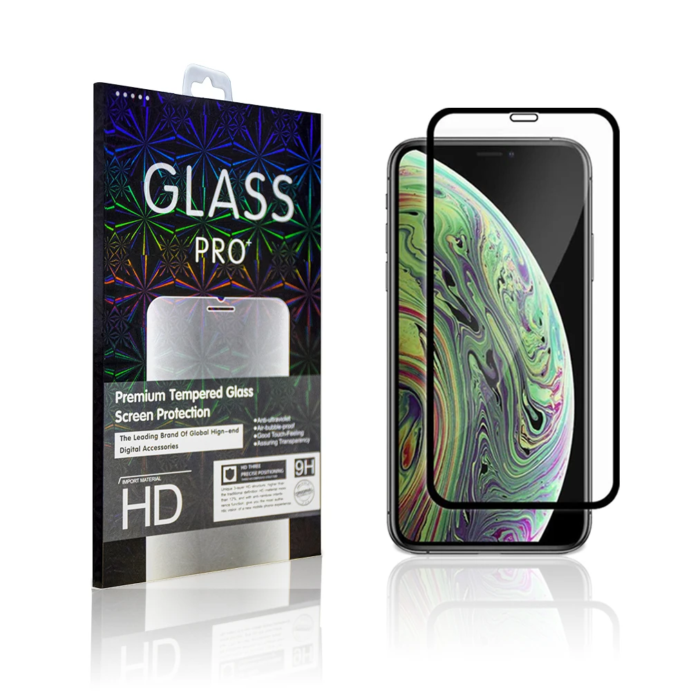 

For iPhone 11 Pro Max Screen Protector,Curved Full Glue Tempered Glass protective Screen Protector For Apple iPhone 11 Pro Max, Black