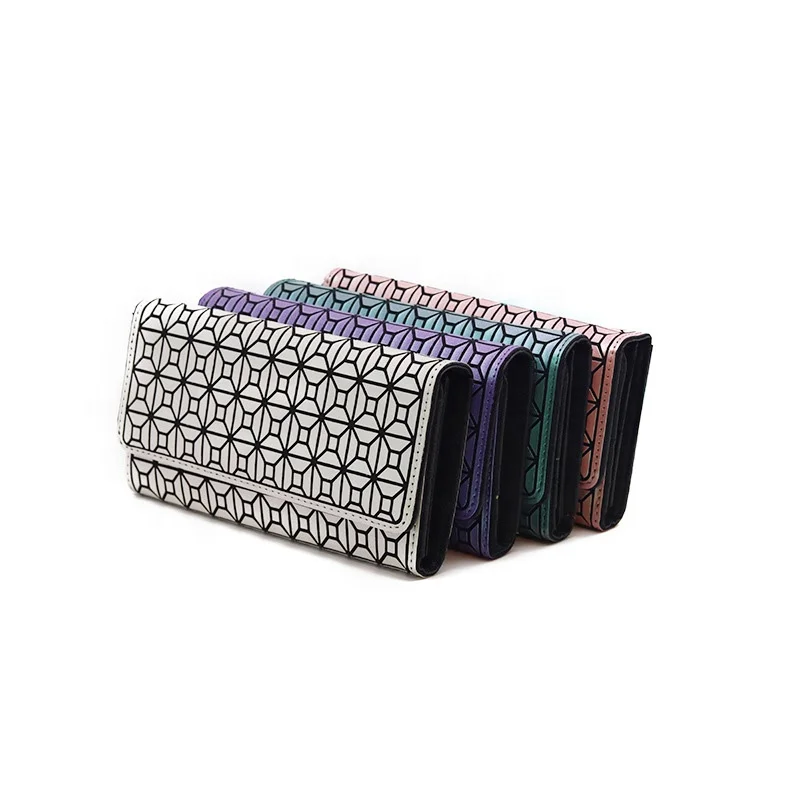 

Geometric rhombus clutch bag colorful gift card phone wallet for lady, Pink,black,purple,green