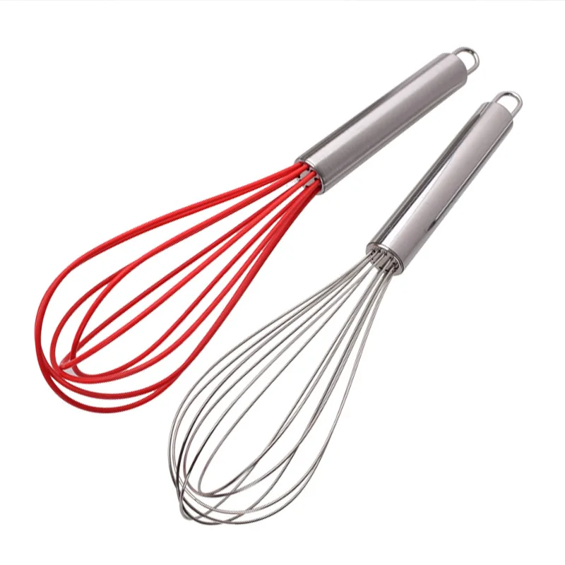 

Stainless Steel Easy Grip Egg Whisk Whipper Food Blender Cream Milk Egg Whisk Stand