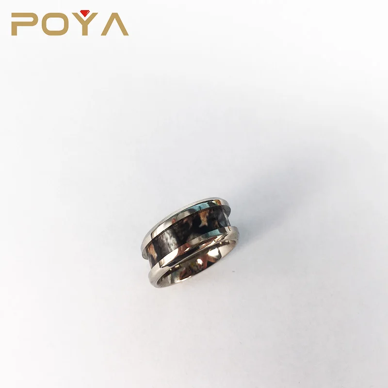 

POYA 8mm Silver Blank Titanium Ring Domed Edges Comfort Fit