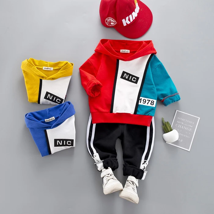 

Wholesale spring new children's boy clothes 0-1-2-3 year old baby sweater two-piece kids clothes set
