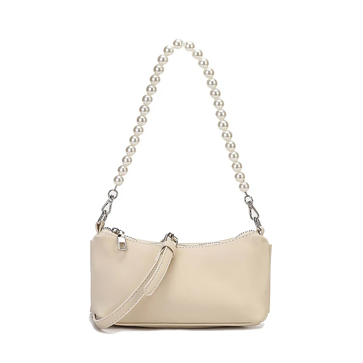 

Stylish Elegant Pearl Chains Strap Women's Underarm Messenger Hand Bag 2021 Latest Summer Woman Bags Luxury Handbags Ladies
