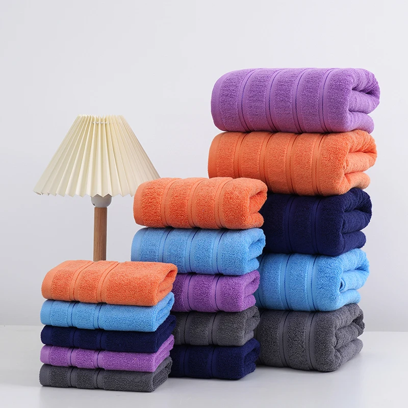 

Factory Wholesale Custom Absorbent Thickened Luxury Plain Multicolor 100% cotton Dobby Bath Towel Sets With Customized Gift Box