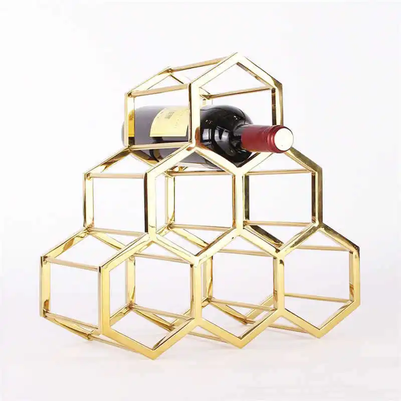 

Nordic wine rack iron red wine glass holder home bar restaurant wine rack creative geometric storage rack