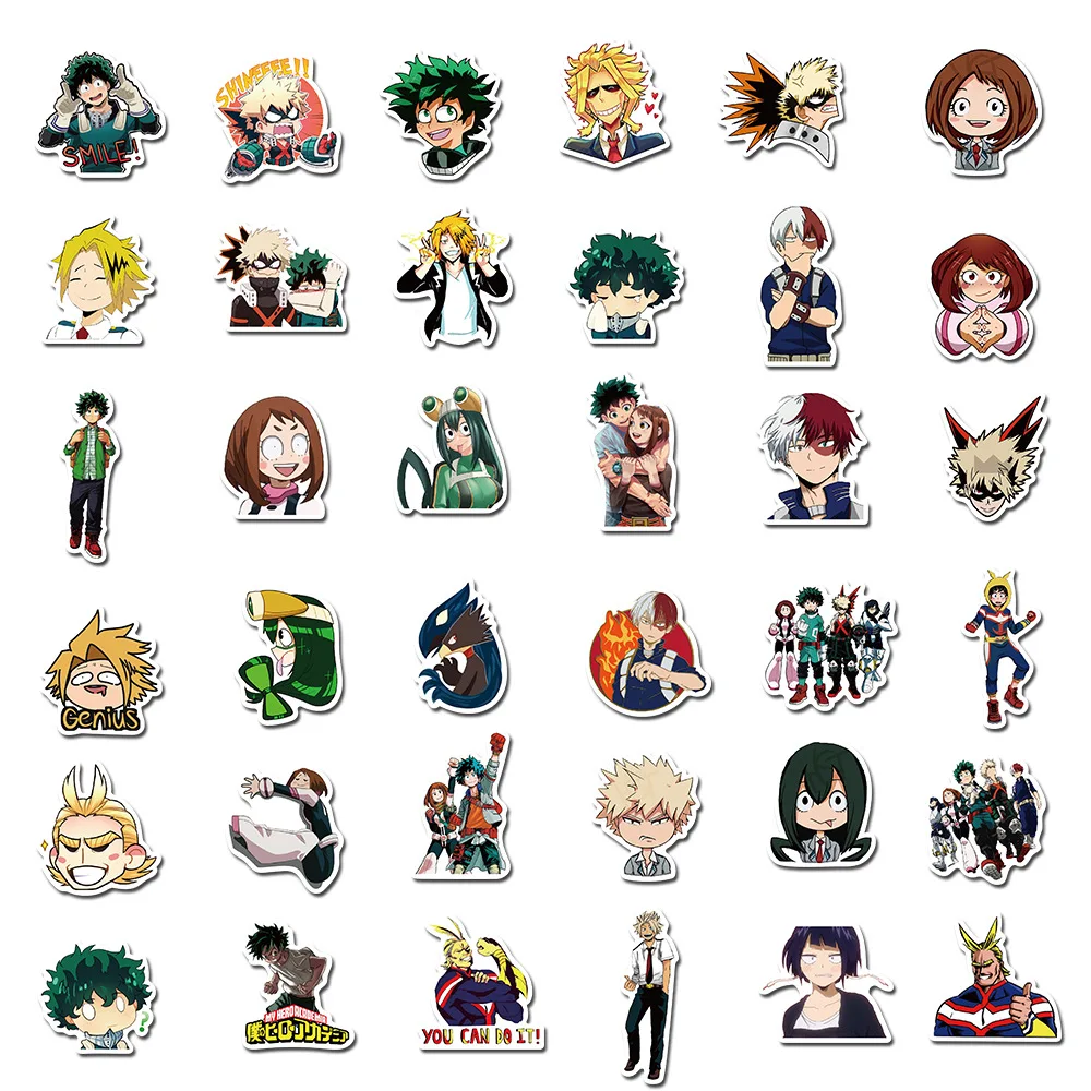 100pcs My Hero Academy Stickers Anime Decals For Diy Hydroflasks