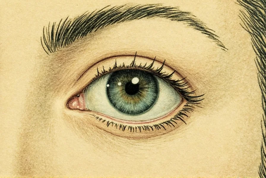 Close-up of mustard seeds next to illustration of newt's eye showing visual similarity between eye of newt mustard seed