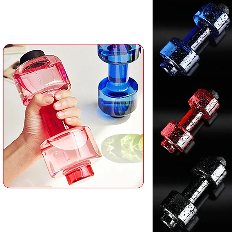 

4 Colors Unisex Water Bottles 550ml Leakproof Portable Unbreakable My Sports Plastic Bottle Shaker BPA Fitness Dumbbell