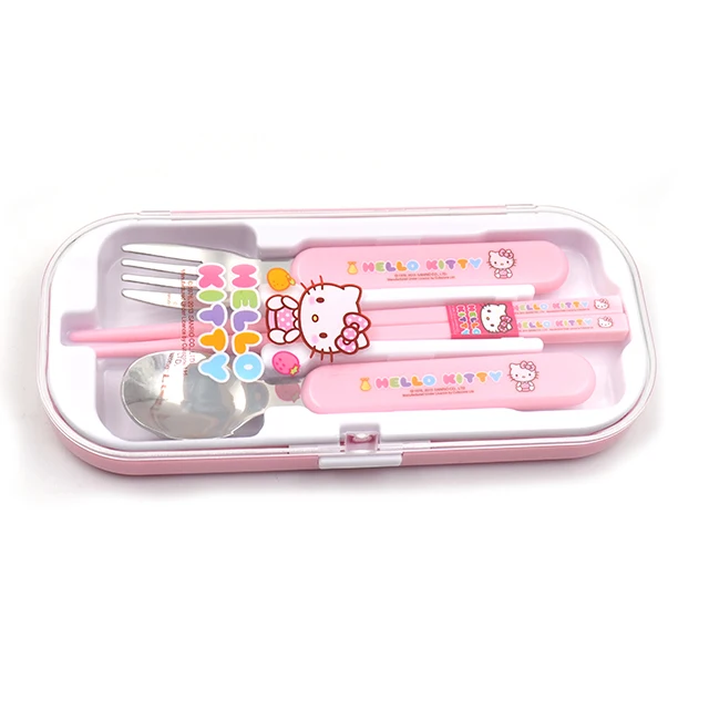 

baby stainless steel cutlery set with PP box