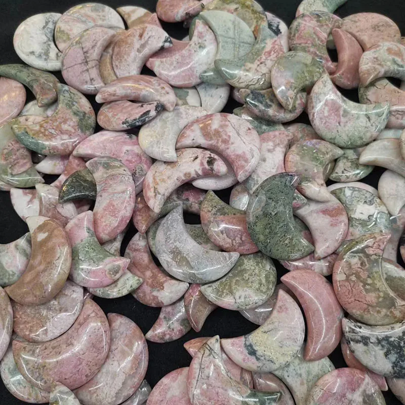 
Wholesale High Quality Natural Crystal Rhodonite Moon For Home Decoration 