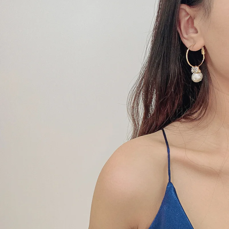 

new statement bow drop crystal beaded fashion earrings