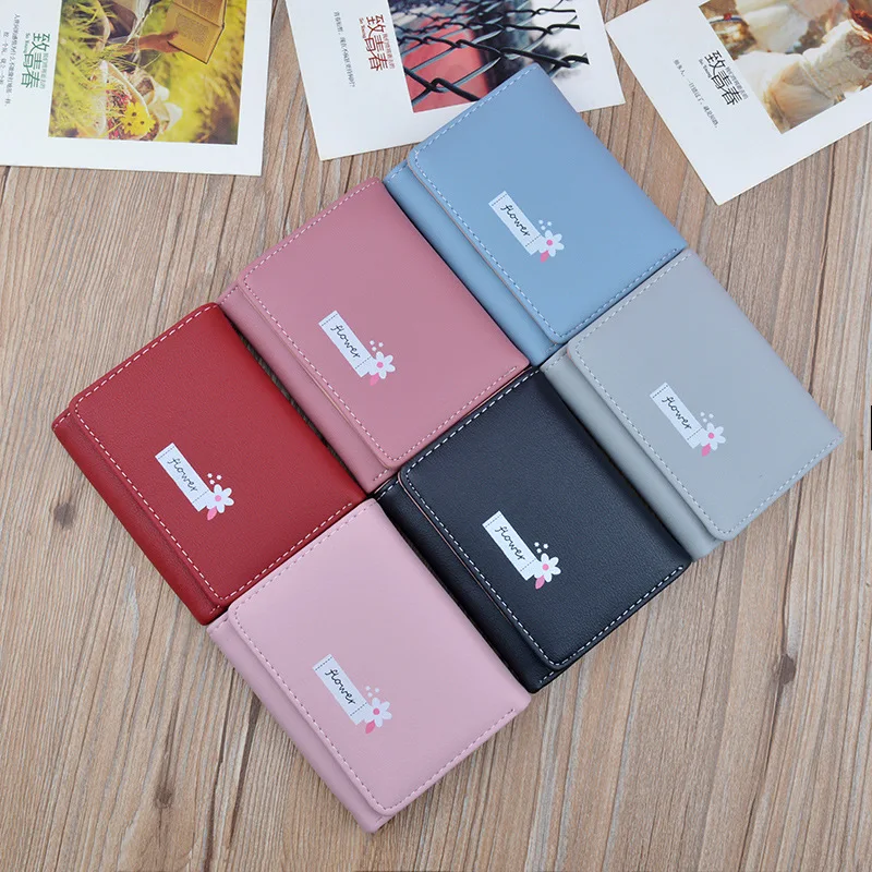 

2021 new women's wallets short three-fold small wallet for women, As picture