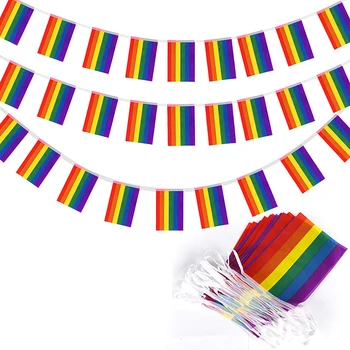 Custom Design Rainbow Lgbt Gay Pride Giant String Flag Polyester ...