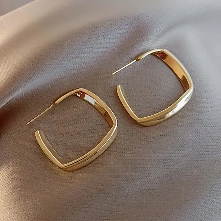 

Luxury gold-plated sterling silver large earrings for women