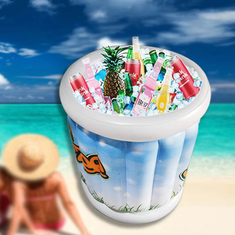 

SQ177 Outdoor Air Inflatable Ice Bucket PVC bottle Shape inflatable Ice Bucket Summer Party Floating Ice Cooler Bucket, As pic