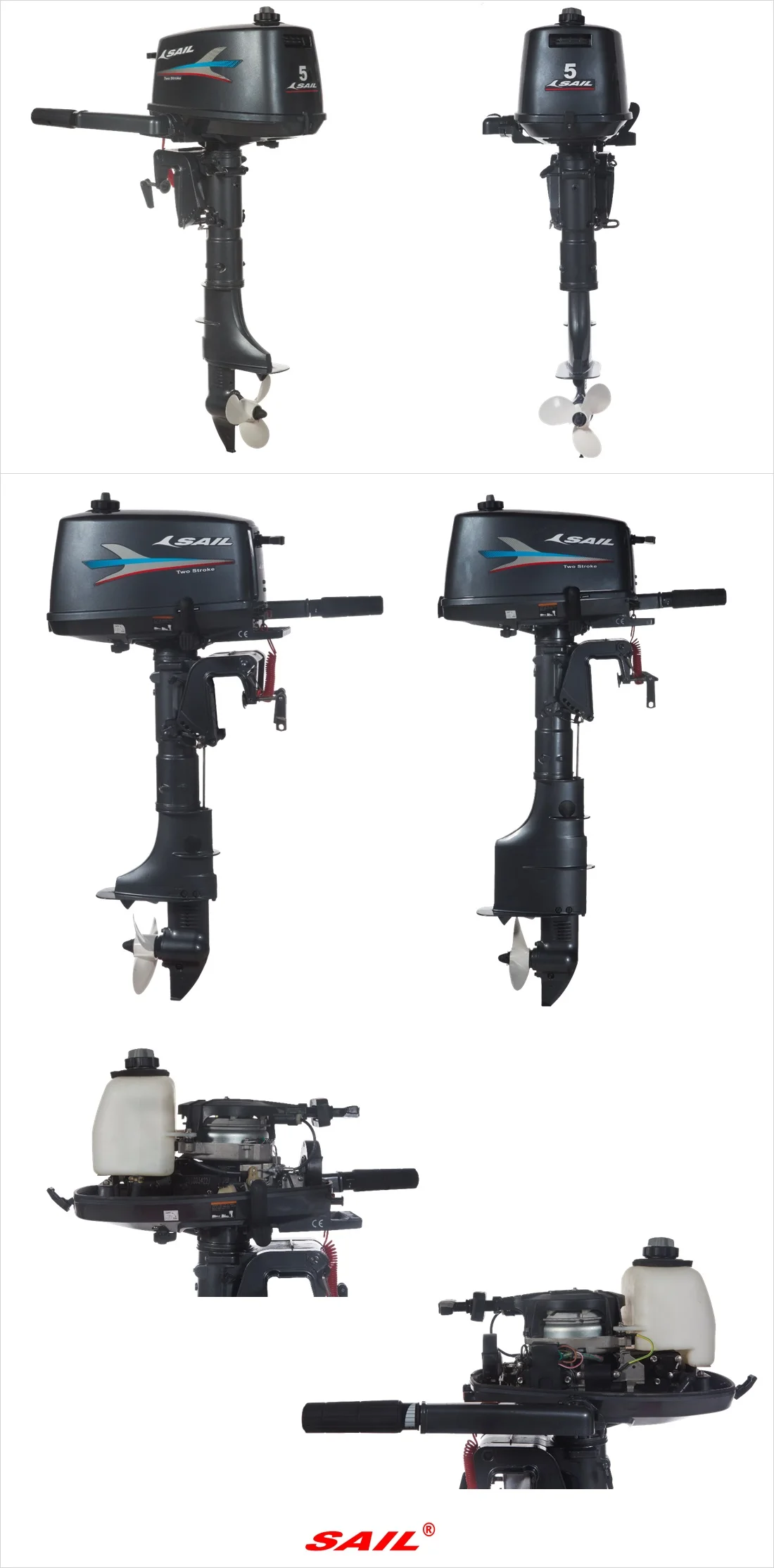 Sail 2 Stroke 5hp Outboard Motor/outboard Engine/boat Engine T5 - Buy ...