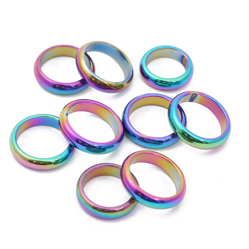 

Amazon Hot Item Colorful Men Finger Rings Jewelry 6mm Hematite Magnetic Rings, Picture