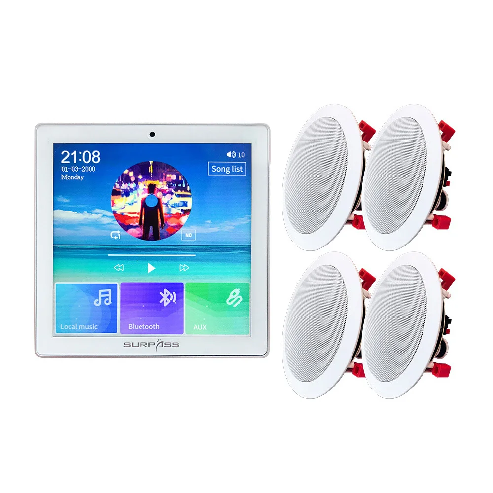 

4CH Touch Screen Music Display Baffles Equalizer In Wall Amplifier Home Theater