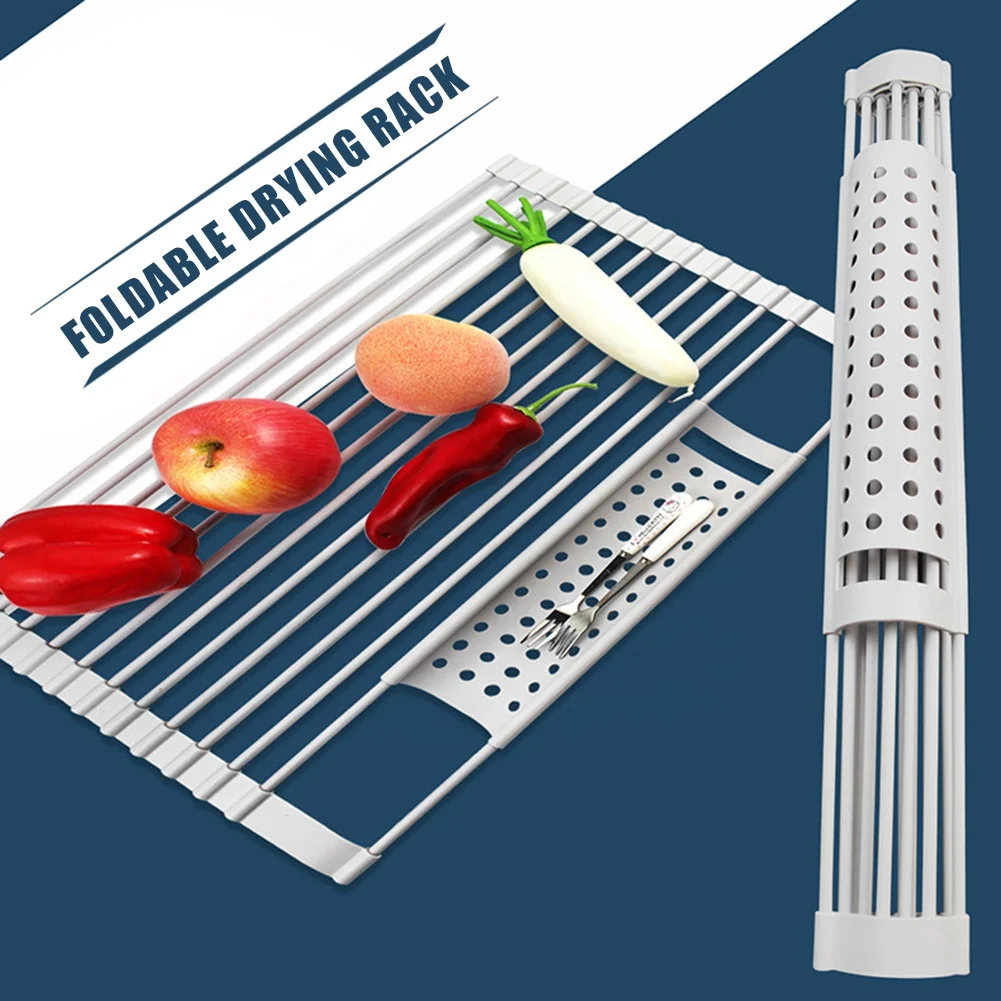 

Rack Silicone Silicone Kitchen Accessories Over The Sink Dish Drying Rack Roll Up Silicone Folding Draining Rack, Any color can be customized kitchen dish rack