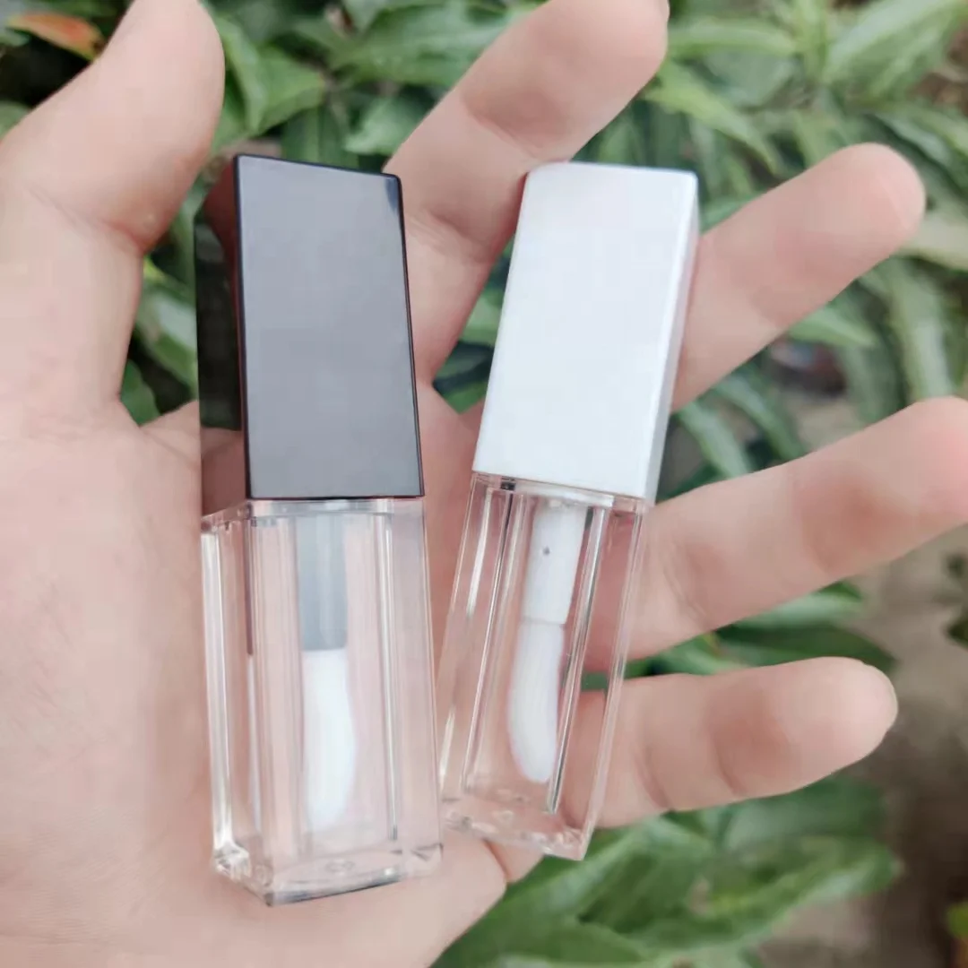

Ready To Ship Crystal Lipgloss Tube 6ml Empty Diamond Top Lip gloss Tubes Container Private Label Square Lip Gloss Bottle