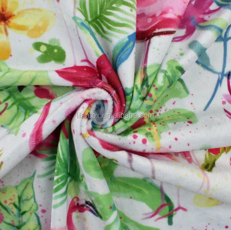 
Custom digital printing minky plush fabric wholesale 