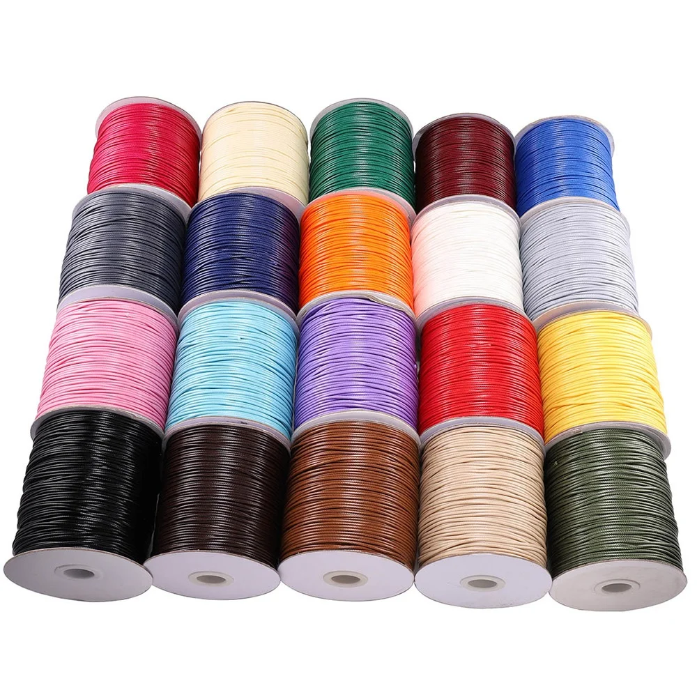 

10m/lot 22 Color Leather Line Waxed Cord Cotton Thread String Strap Necklace Rope For Jewelry Making DIY Bracelet Supplies, Red/white/pink/black/blue/green/purple