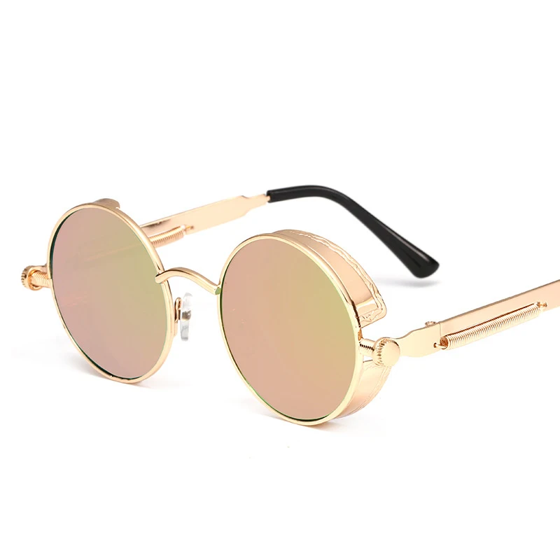 

Personalised Men Gothic Round Vintage Retro Steam Punk Sun Glasses Steampunk Sunglasses, Multi colors