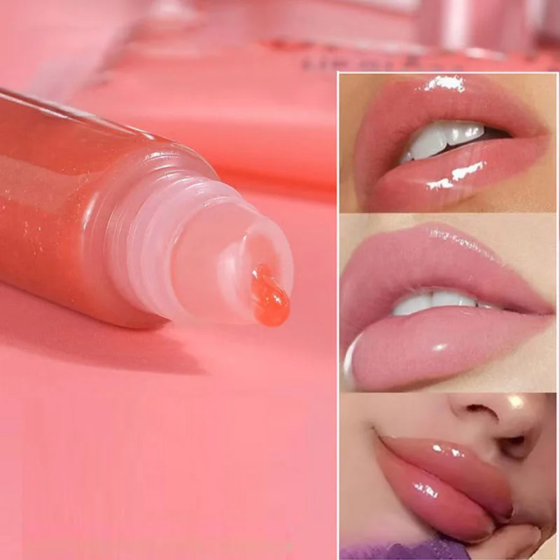 

Custom flower organic nude vegan glossy vendor clear private label lip gloss for lady