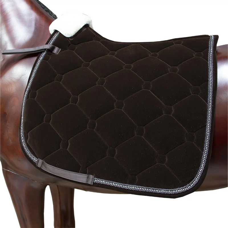 

High Quality VELVET FAUXFUR Classic Saddle Pads Equine Products Equestrian Equip Wholesale Pad for HORSE, Brown